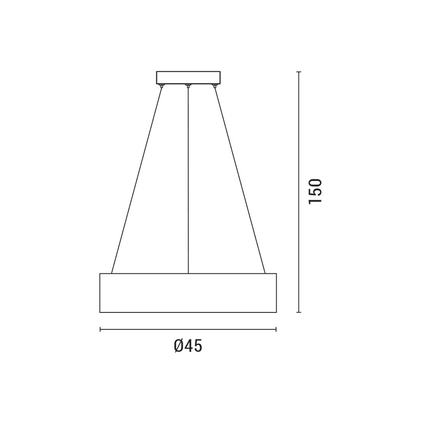 LED Żyrandol na lince LED/30W/230V 3000K śr. 45 cm biały/dąb