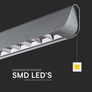 LED Żyrandol na lince LED/36W/230V 3000/4000/6400K antracyt