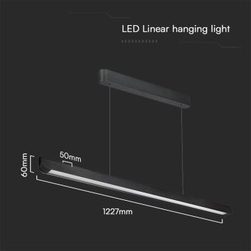LED Żyrandol na lince LED/36W/230V 3000/4000/6400K czarny