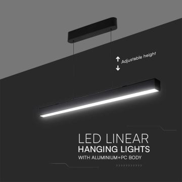 LED Żyrandol na lince LED/40W/230V 3000/4000/6400K czarny