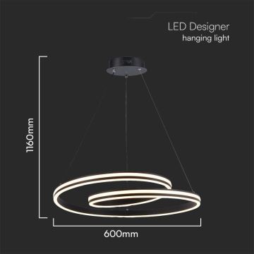 LED Żyrandol na lince LED/40W/230V 3000/4000/6400K