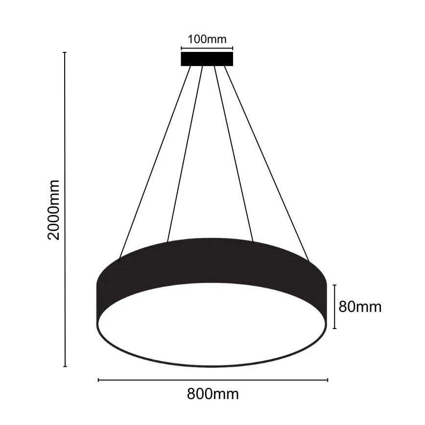LED Żyrandol na lince LED/70W/230V 4000K śr. 80 cm
