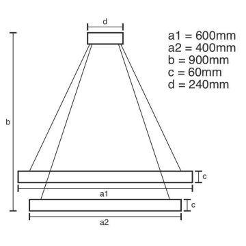 LED Żyrandol ściemnialny na lince LED/135W/230V 3000-6500K + pilot zdalnego sterowania