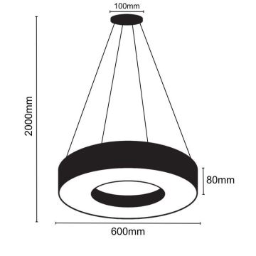 LED Żyrandol ściemnialny na lince LED/45W/230V 3000-6500K czarny + pilot zdalnego sterowania