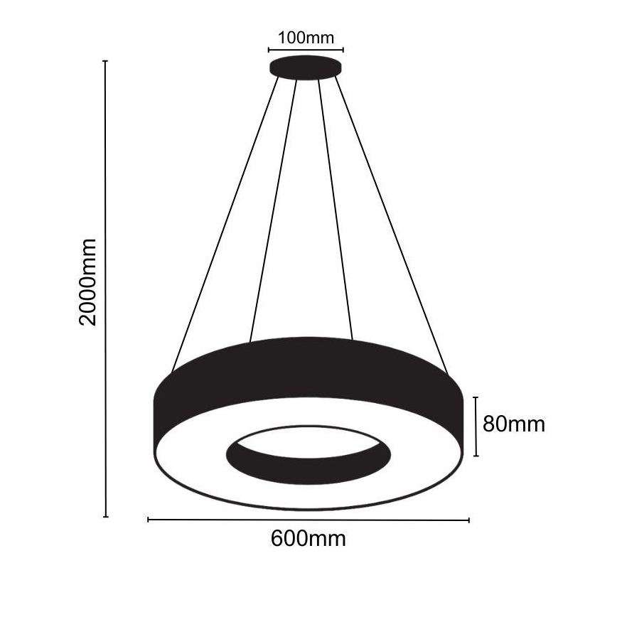 LED Żyrandol ściemnialny na lince LED/45W/230V 3000-6500K czarny + pilot zdalnego sterowania