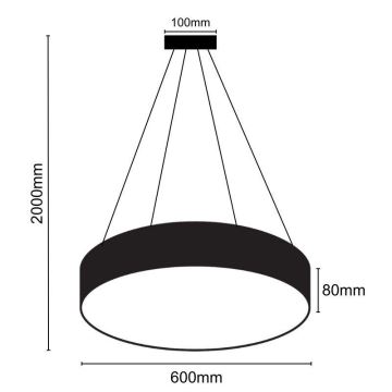 LED Żyrandol ściemnialny na lince LED/50W/230V 3000-6500K czarny + pilot zdalnego sterowania