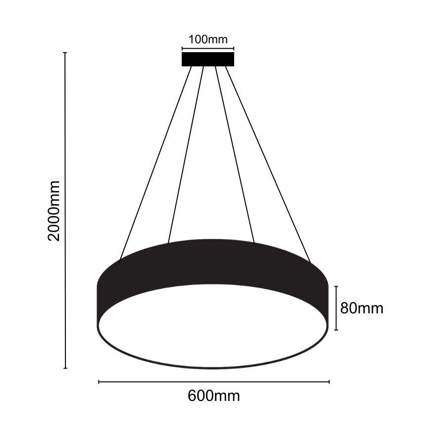 LED Żyrandol ściemnialny na lince LED/50W/230V 3000-6500K czarny + pilot zdalnego sterowania