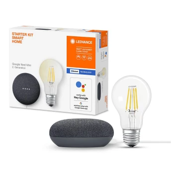 Ledvance - Inteligentny głośnik Google Nest Mini + LED Ściemniana żarówka SMART+ A60 E27/60W/230V