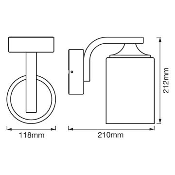 Ledvance - Kinkiet zewnętrzny CYLINDER 1xE27/60W/230V IP43