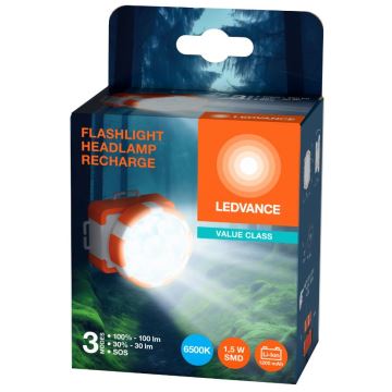 Ledvance - LED Czołówka akumulatorowa FLASHLIGHT LED/1,5W/5V 1200mAh