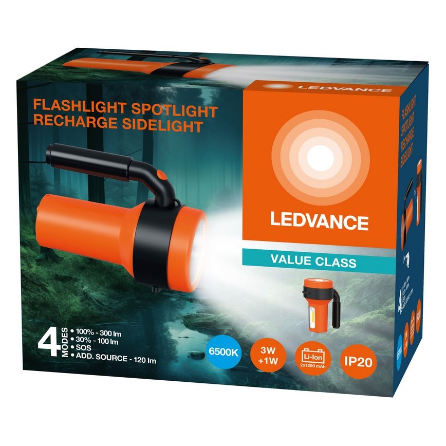 Ledvance - LED Latarka akumulatorowa z power bankiem FLASHLIGHT LED/3W/5V 2400mAh