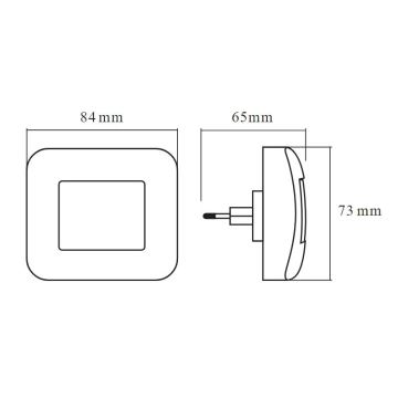 Ledvance - LED Oświetlenie nocne z czujnikiem LUNETTA LED/0,2W/230V