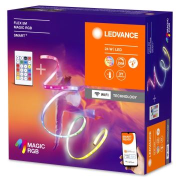 Ledvance - LED RGB Taśma ściemnialna SMART+ MAGIC FLEX 5m LED/24W/230V Wi-Fi + pilot zdalnego sterowania