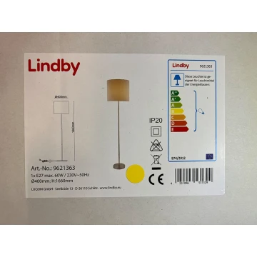 Lindby - Lampa podlogowa PARSA 1xE27/60W/230V