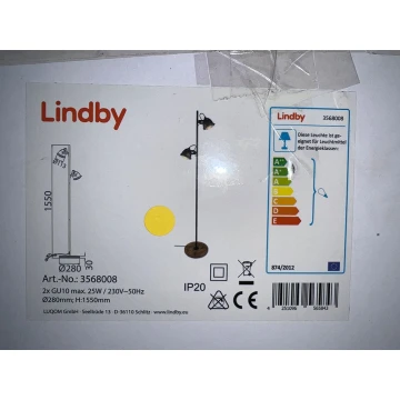 Lindby - Lampa podłogowa SHILA 2xGU10/25W/230V