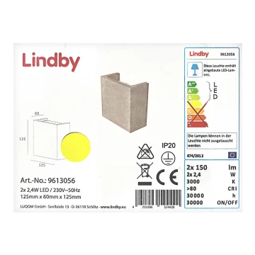 Lindby - LED Kinkiet YVA 2xLED/2,4W/230V