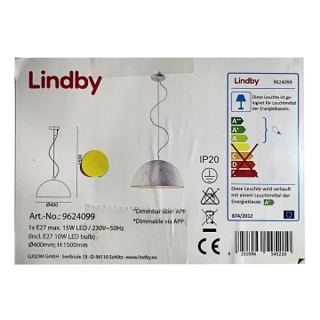 Lindby - LED RGB Ściemnialny żyrandol na lince CAROLLE LED/10W/230V Wi-Fi Tuya