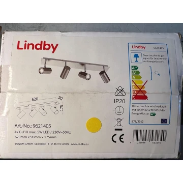 Lindby - Oświetlenie punktowe 4xGU10/5W/230V