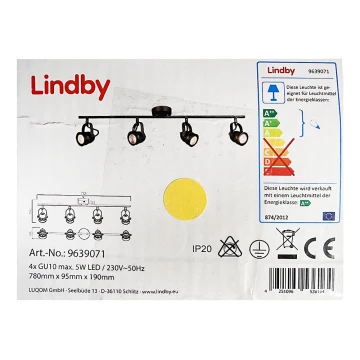 Lindby - Oświetlenie punktowe LEONOR 4xGU10/5W/230V