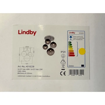 Lindby - Żyrandol na drążku ROBYN 2xE27/40W/230V + 2xE27/25W/230V