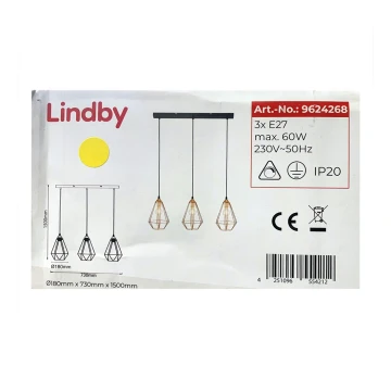 Lindby - Żyrandol na lince ELDA 3xE27/60W/230V