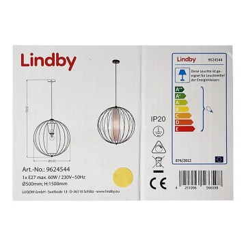 Lindby - Żyrandol na lince KORIKO 1xE27/60W/230V