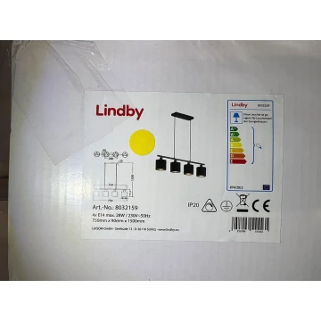 Lindby - Żyrandol na lince VASILIA 4xE14/28W/230V