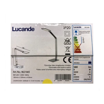 Lucande - LED Ściemnialna dotykowa lampa stolowa MION LED/8W/230V