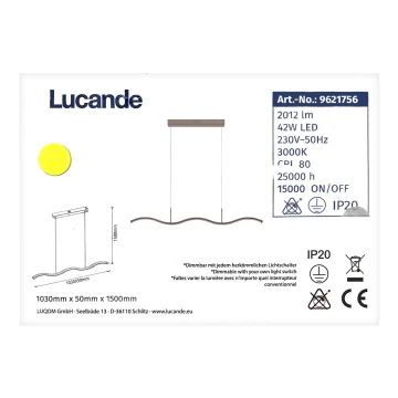 Lucande - LED Żyrandol ściemnialny na lince BRAMA LED/42W/230V