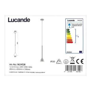 Lucande - Żyrandol na lince NORDWIN 1xGU10/35W/230V