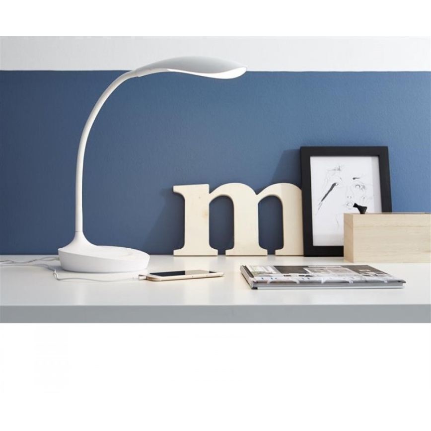 Markslöjd 106093 - LED Lampa stołowa ściemnialna z USB SWAN LED/4,6W/230V