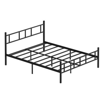 Metalowe łóżko dwuosobowe PIRON 120x200 cm, czarne, nośność 120 kg