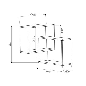 Narożna półka ścienna RING 68x68 cm biała