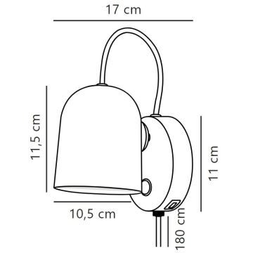 Nordlux - Kinkiet punktowy z USB port ANGLE 1xGU10/25W/230V biały