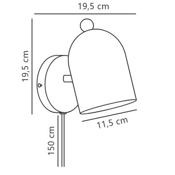 Nordlux - Kinkiet punktowy GASTON 1xE27/15W/230V biały