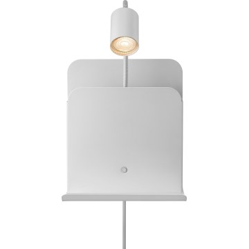 Nordlux - Kinkiet punktowy z półką i USB ROOMI 1xGU10/8W/230V biały