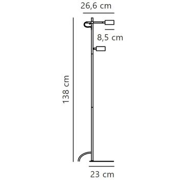 Nordlux - LED Ściemnialna lampa podłogowa CLYDE 2xLED/4W/230V