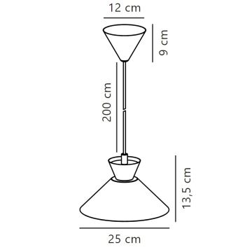 Nordlux - Żyrandol na lince DIAL 1xE27/40W/230V śr. 25 cm żółty