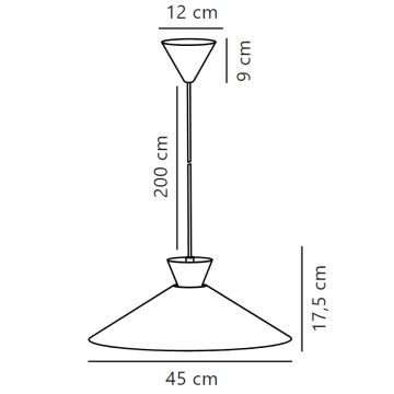 Nordlux - Żyrandol na lince DIAL 1xE27/40W/230V śr. 45 cm żółty