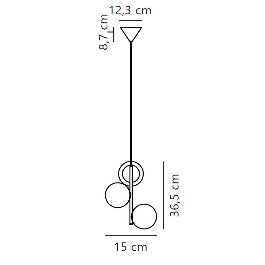 Nordlux - Żyrandol na lince LILLY 3xE14/40W/230V czarny