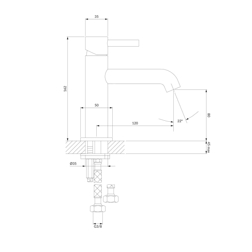 OMNIRES Y1210NGL - Kran do umywalki Y 16,2 cm błyszczący złoty