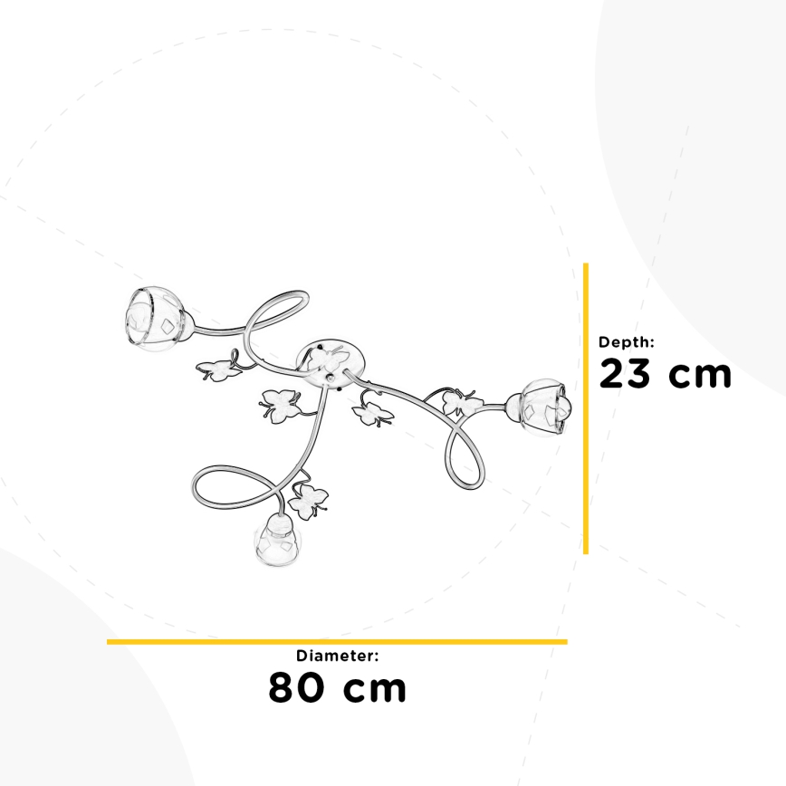 ONLI - Dziecięcy żyrandol natynkowy BUTTERFLY 3xE14/6W/230V