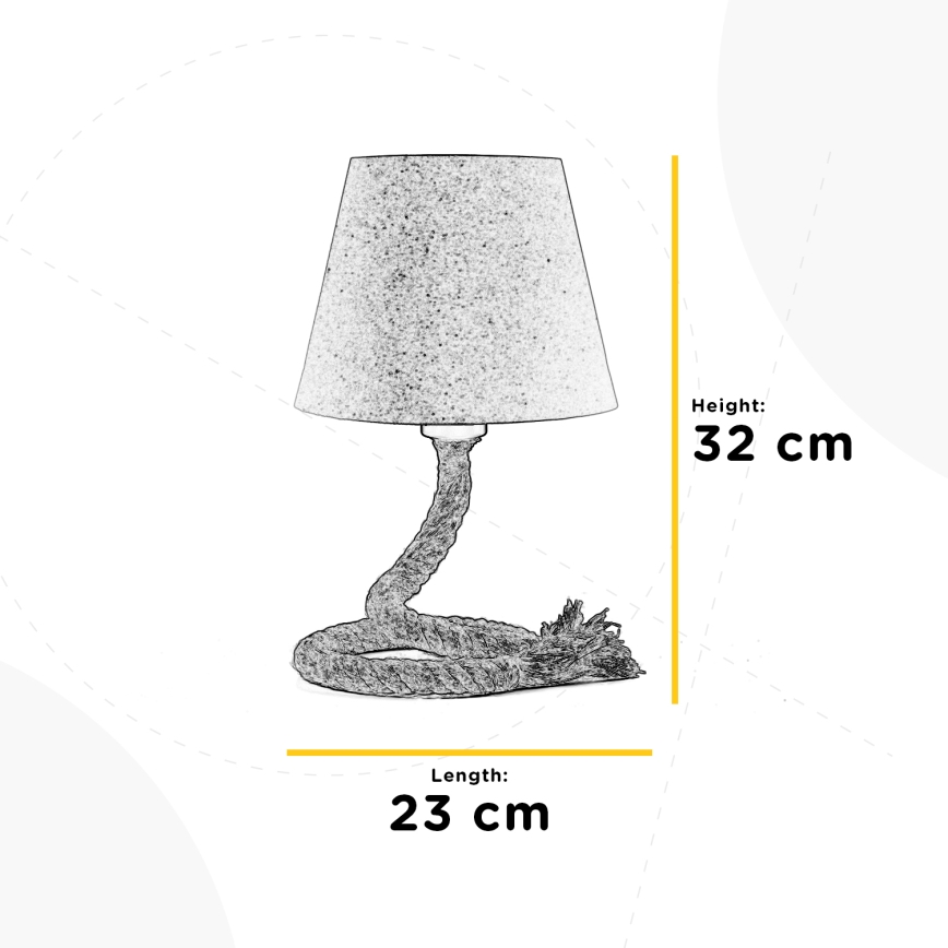 ONLI - Lampa stołowa CORDA 1xE27/22W/230V 32 cm beżowa