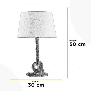 ONLI - Lampa stołowa CORDA 1xE27/22W/230V 50 cm beżowa
