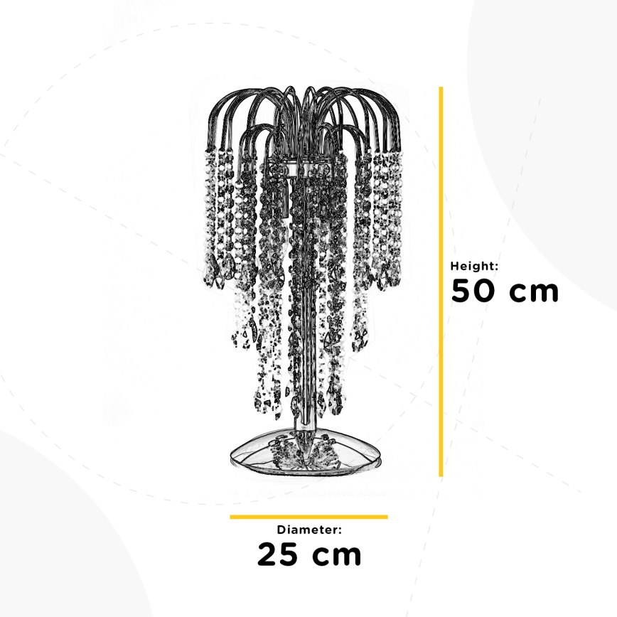 ONLI - Lampa stołowa PIOGGIA 2xE14/6W/230V 50 cm chrom