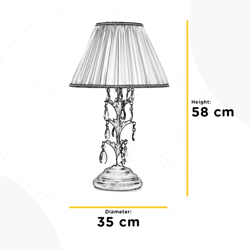 ONLI - Lampa stołowa TERESA 1xE27/22W/230V brąz 58 cm