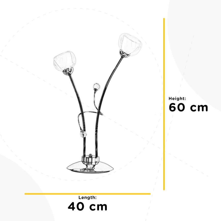 ONLI - Lampa stołowa WENDY 2xE14/6W/230V 60 cm chrom błyszczący