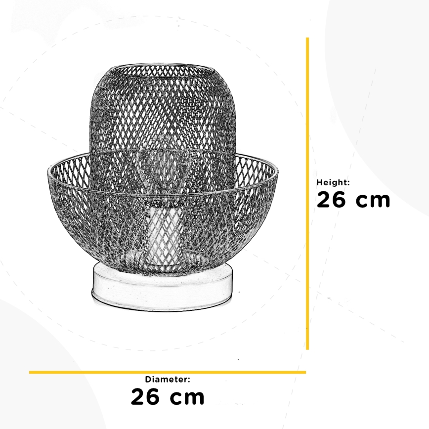 ONLI - Lampa stołowa ZAIR 1xE27/22W/230V czarne/srebrne