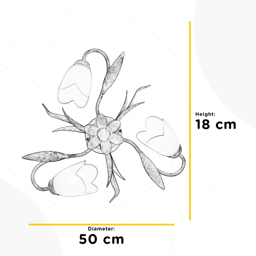 ONLI - Lampa sufitowa DOPPIO GIRO 3xE14/6W/230V złoty