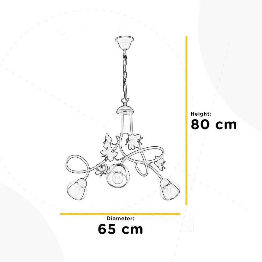 ONLI - Żyrandol dziecięcy BUTTERFLY 3xE14/6W/230V